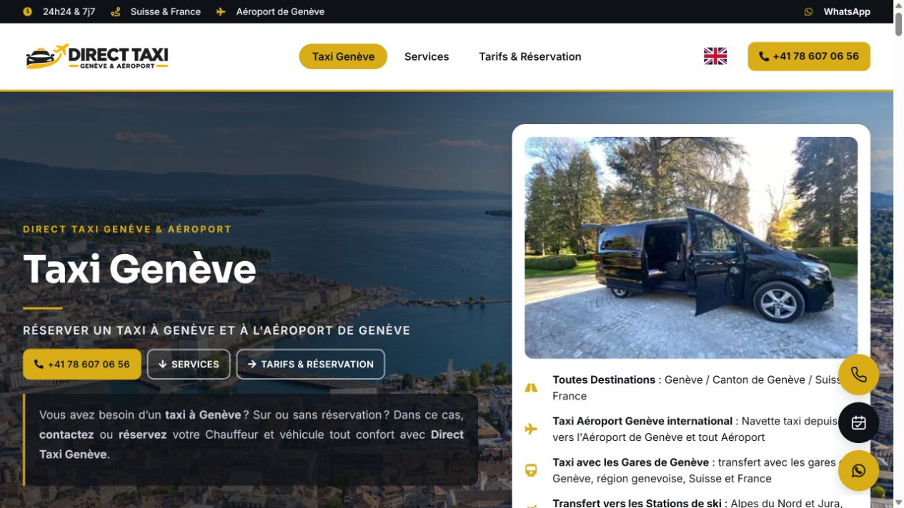 Site de Direct Taxi Genève & Aéroport